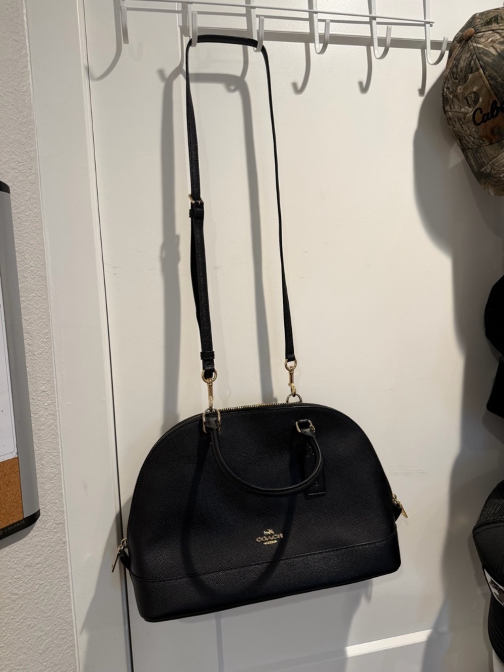 Coach Black Dome Satchel with Gold Hardware